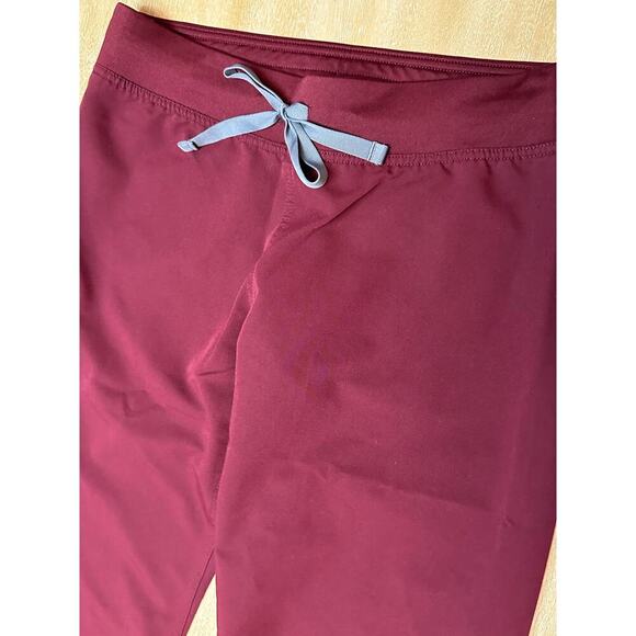 Figs Livingston Basic Scrub Pants in Burgundy - Picture 2 of 5